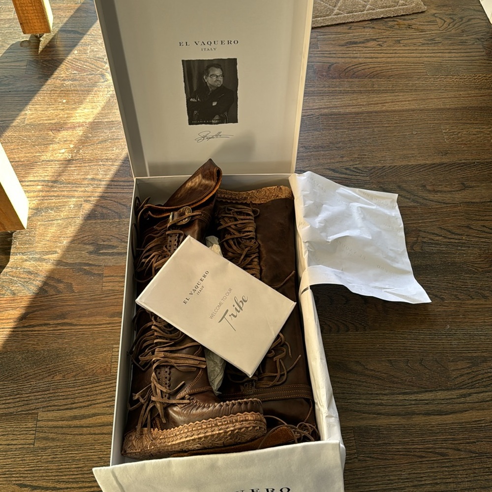 EL VAQUERO chestnut 🤎 BNIB Moccasin Boots Size 37 - Picture 9 of 16